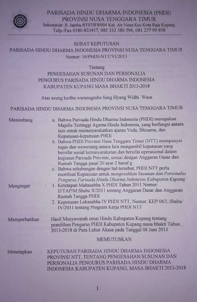 SK PHDI Kabupaten Kupang1