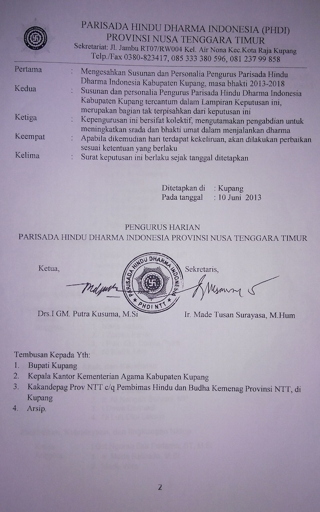 SK PHDI Kabupaten Kupang2