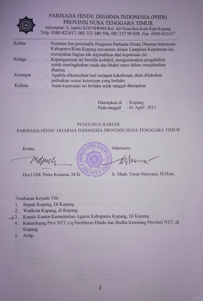 SK PHDI Kota Kupang2