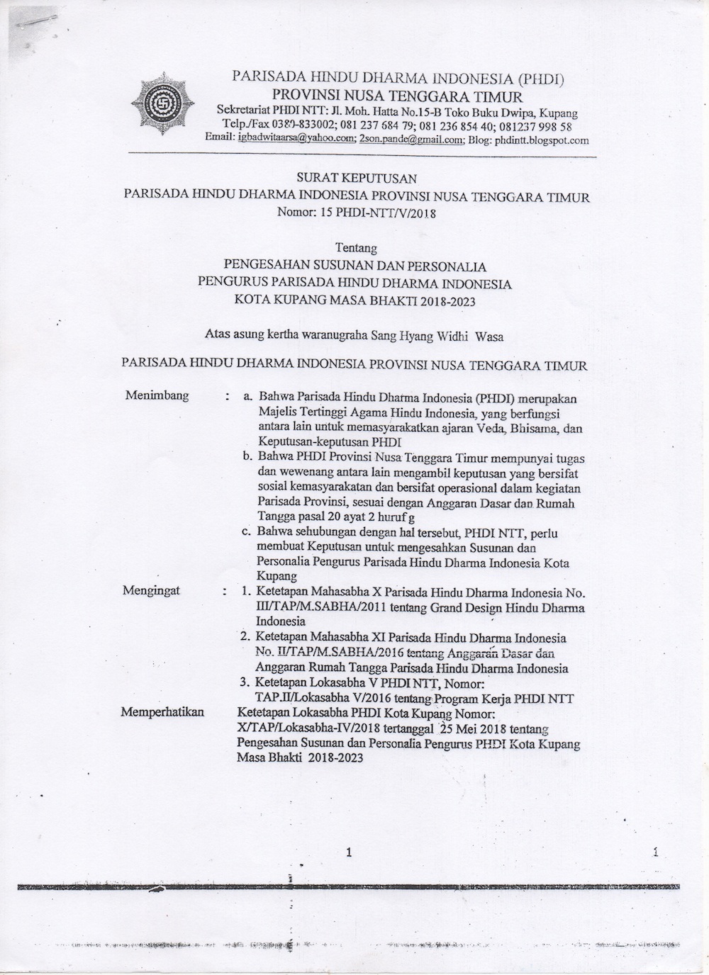 SK PHDI Kota Kupang1